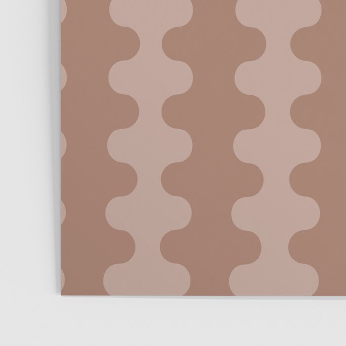 Wavy Stripes Mocha Coffee Brown Ogee A-Go-Go Pattern Poster Gallery Image 3