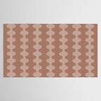 Wavy Stripes Mocha Coffee Brown Ogee A-Go-Go Pattern Tablecloth Gallery Image 2