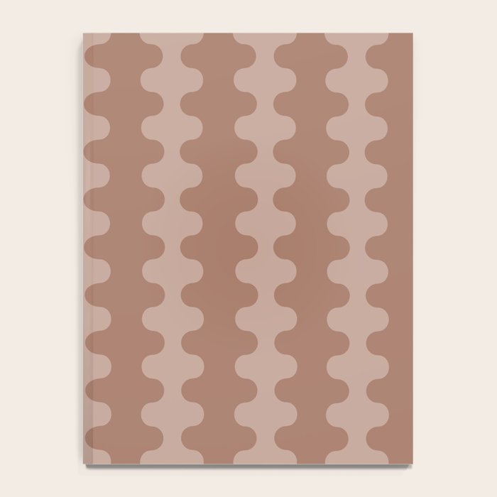 Wavy Stripes Mocha Coffee Brown Ogee A-Go-Go Pattern Notebook Gallery Image 4