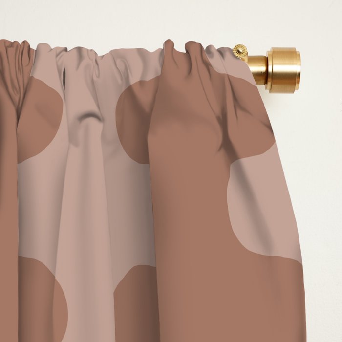 Wavy Stripes Mocha Coffee Brown Ogee A-Go-Go Pattern Window Curtain Gallery Image 2