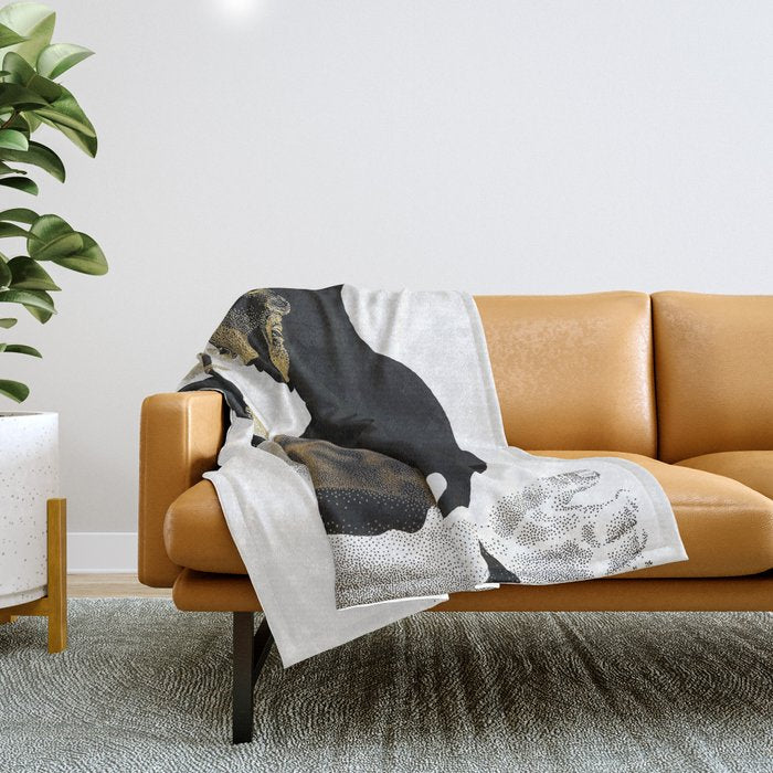 Dissonance - NOODDOODs (GOLD DOESN'T PRINT SHINY) Throw Blanket Gallery Image 1