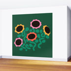 Colorful Abstract Sunflowers Wall Mural Gallery Image 2