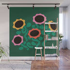 Colorful Abstract Sunflowers Wall Mural Gallery Image 1