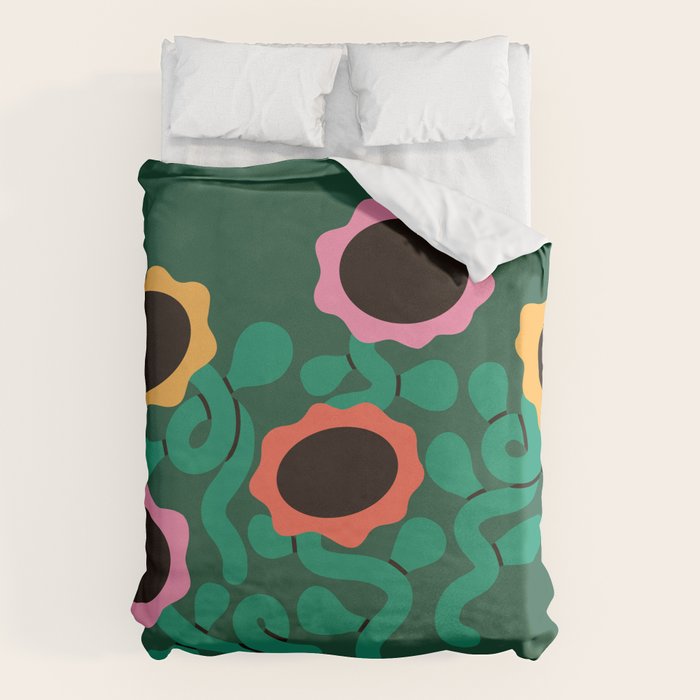 Colorful Abstract Sunflowers Duvet Cover Gallery Image 6