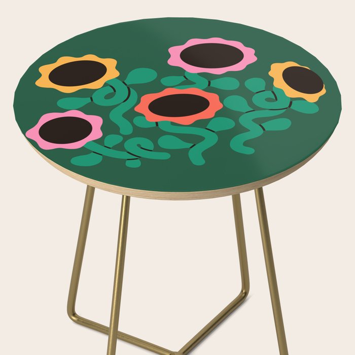Colorful Abstract Sunflowers Side Table Gallery Image 2