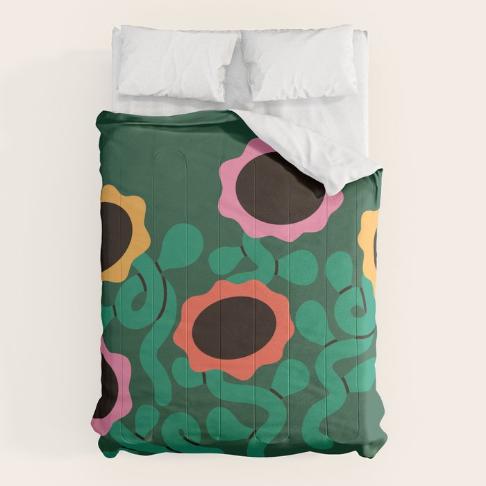 Colorful Abstract Sunflowers Comforter Gallery Image 1