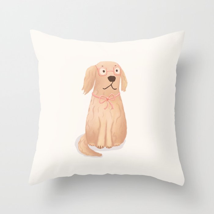 Primrose the golden retriever dog Throw Pillow Gallery Image 6