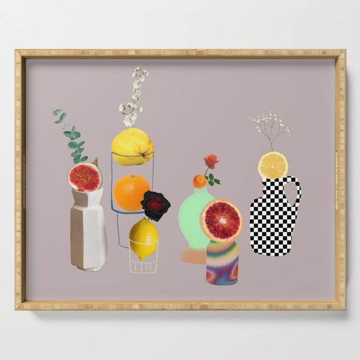 Still Life // Fruits & Flowers Serving Tray Gallery Image 1