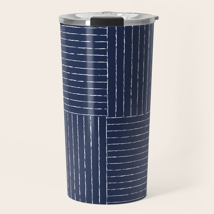 Lines III (Navy) Travel Mug Gallery Image 1