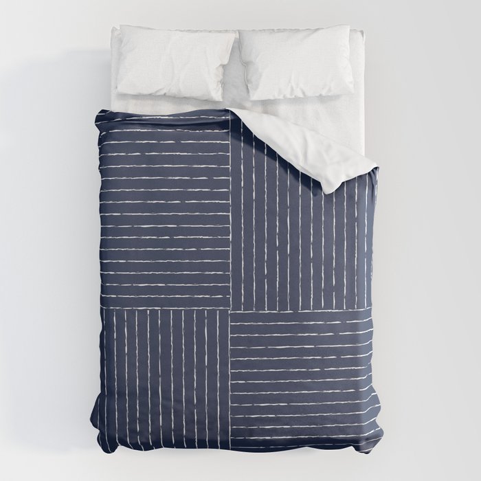Lines III (Navy) Duvet Cover Gallery Image 6