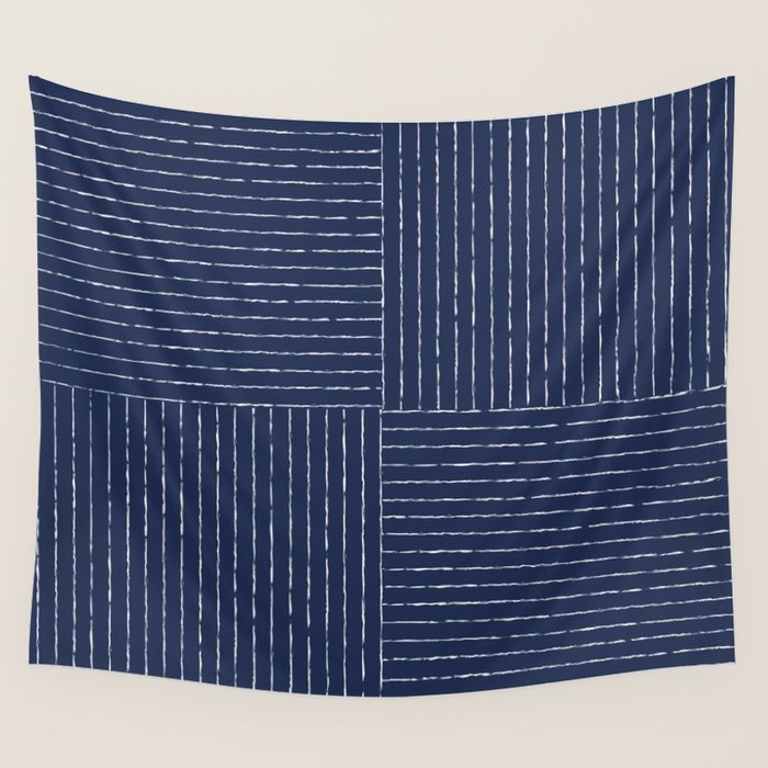 Lines III (Navy) Wall Tapestry Gallery Image 4