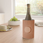 Sun and Moon Minimalist Sunburst in Terracotta Earth Tones Wine Chiller Gallery Image 4