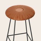 Sun and Moon Minimalist Sunburst in Terracotta Earth Tones Stool Gallery Image 2