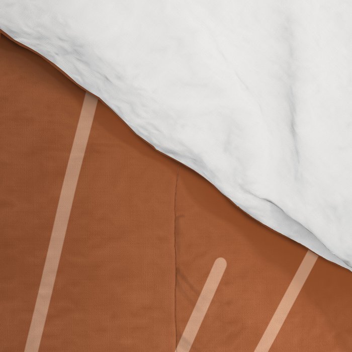 Sun and Moon Minimalist Sunburst in Terracotta Earth Tones Comforter Gallery Image 4