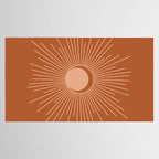 Sun and Moon Minimalist Sunburst in Terracotta Earth Tones Tablecloth Gallery Image 2