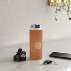 Sun and Moon Minimalist Sunburst in Terracotta Earth Tones Water Bottle Gallery Image 4
