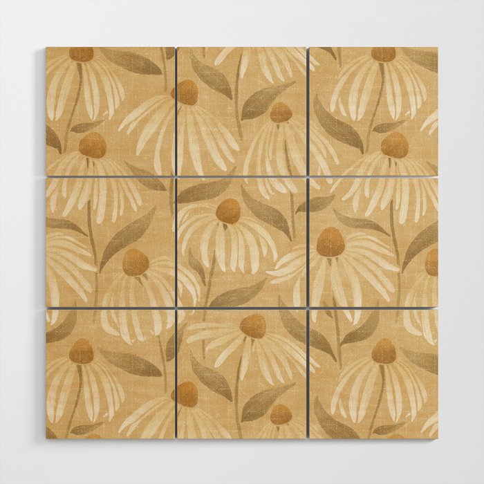 Dancing Daisies - gold Wood Wall Art Gallery Image 1