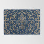 Fleur-de-lis ornament Blue Marble and Gold Rug Gallery Image 2