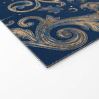Fleur-de-lis ornament Blue Marble and Gold Welcome Mat Gallery Image 2