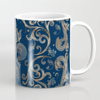 Fleur-de-lis ornament Blue Marble and Gold Coffee Mug Gallery Image 1