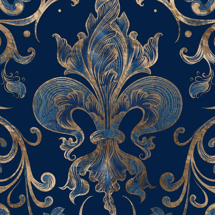 Fleur-de-lis ornament Blue Marble and Gold Coffee Mug Gallery Image 2