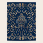 Fleur-de-lis ornament Blue Marble and Gold Poster Gallery Image 4