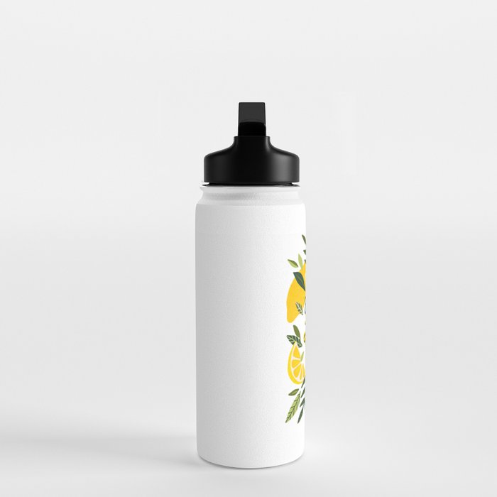 Easy Peasy Lemon Squeezy Citrus - Yellow & Green Palette Water Bottle Gallery Image 3