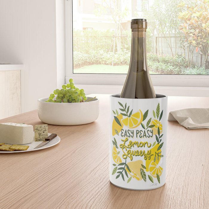 Easy Peasy Lemon Squeezy Citrus - Yellow & Green Palette Wine Chiller Gallery Image 4