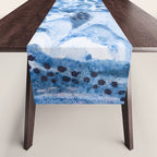 Little Morel Mushrooms in Blue Night Table Runner Gallery Image 1