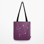 Libra Zodiac Star Constellation Line Art Mauve Purple Tote Bag Gallery Image 2