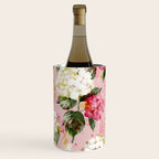 Vintage green pink white bohemian hortensia flowers Wine Chiller Gallery Image 2