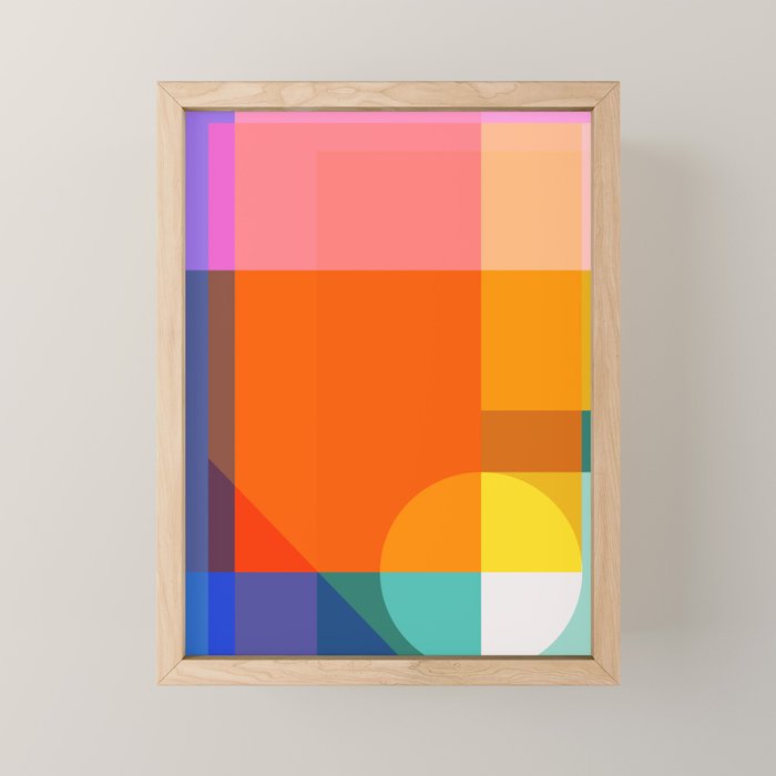Vibrant Modern Color Block Abstract Rainbow Art Mini Art Print Gallery Image 1