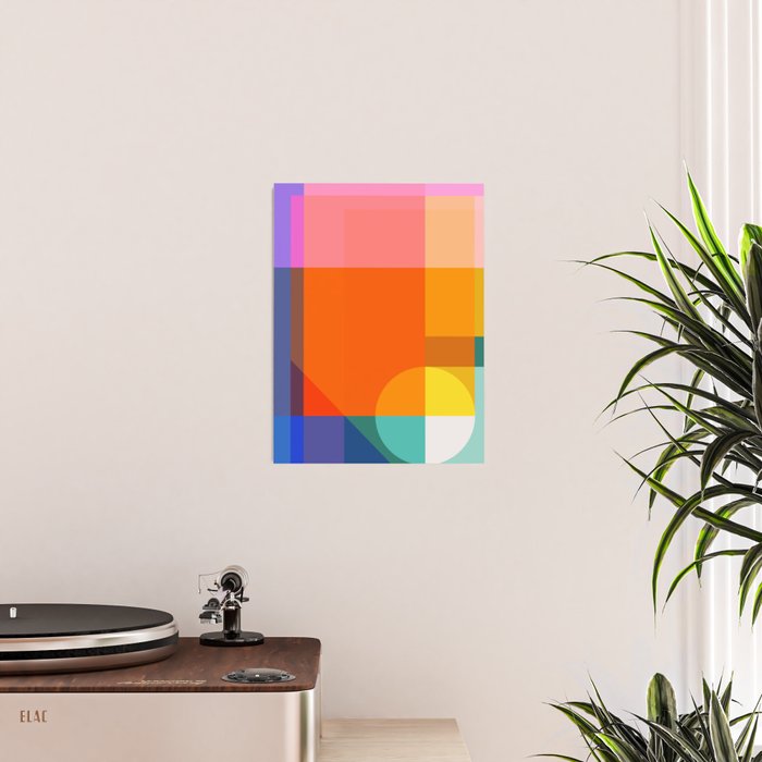 Vibrant Modern Color Block Abstract Rainbow Art Poster Gallery Image 2