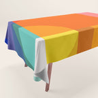 Vibrant Modern Color Block Abstract Rainbow Art Tablecloth Gallery Image 1