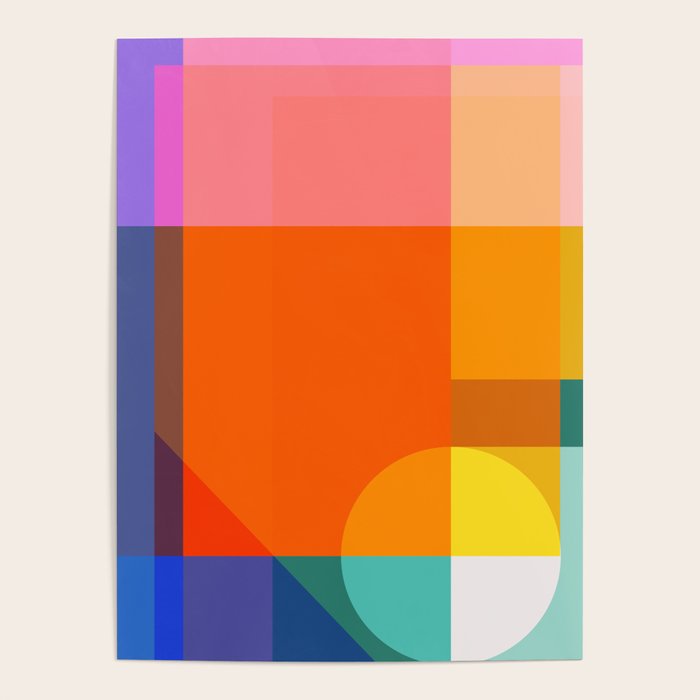 Vibrant Modern Color Block Abstract Rainbow Art Poster Gallery Image 4