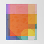 Vibrant Modern Color Block Abstract Rainbow Art Throw Blanket Gallery Image 2