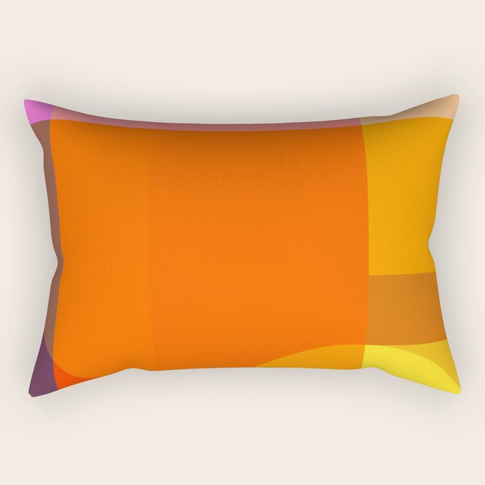 Vibrant Modern Color Block Abstract Rainbow Art Rectangular Pillow Gallery Image 1