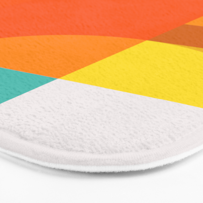 Vibrant Modern Color Block Abstract Rainbow Art Bath Mat Gallery Image 3