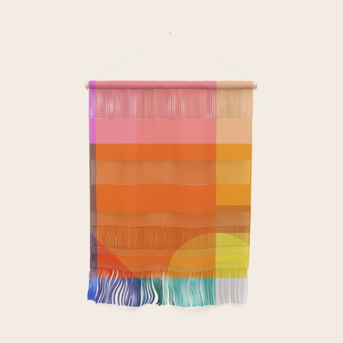 Vibrant Modern Color Block Abstract Rainbow Art Wall Hanging Gallery Image 1