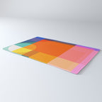 Vibrant Modern Color Block Abstract Rainbow Art Rug Gallery Image 3