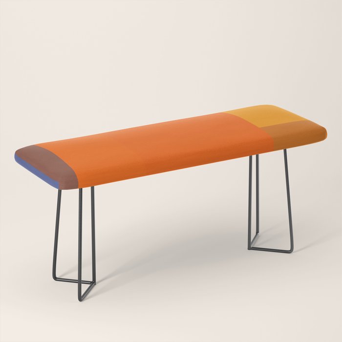 Vibrant Modern Color Block Abstract Rainbow Art Bench Gallery Image 1