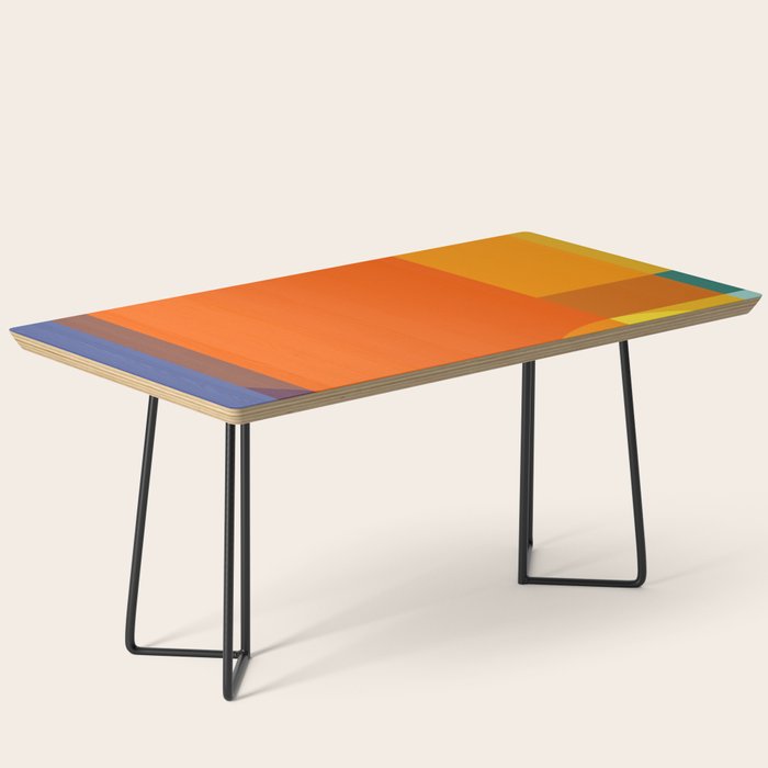 Vibrant Modern Color Block Abstract Rainbow Art Coffee Table Gallery Image 1