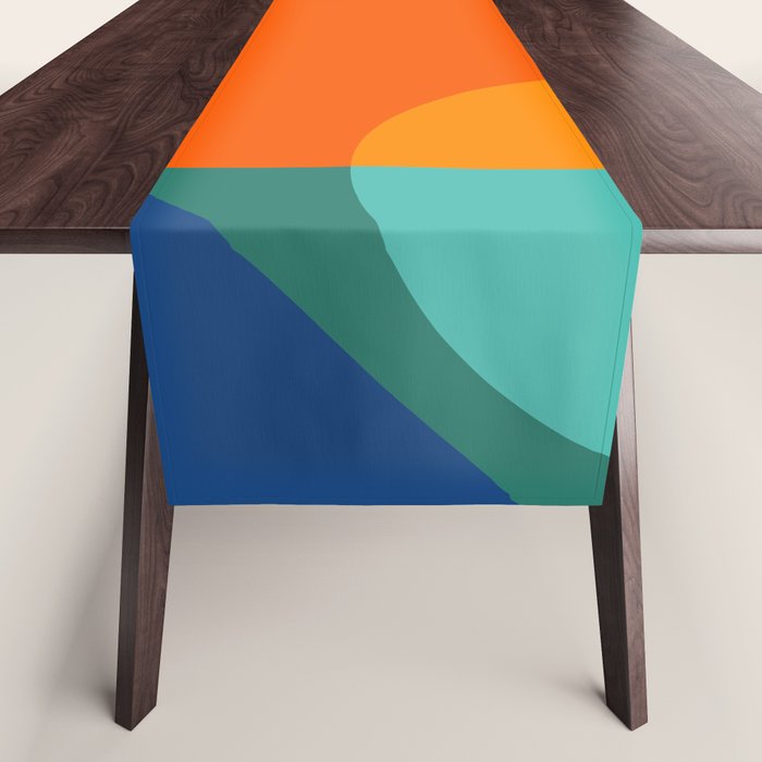 Vibrant Modern Color Block Abstract Rainbow Art Table Runner Gallery Image 1