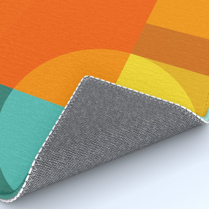 Vibrant Modern Color Block Abstract Rainbow Art Rug Gallery Image 4