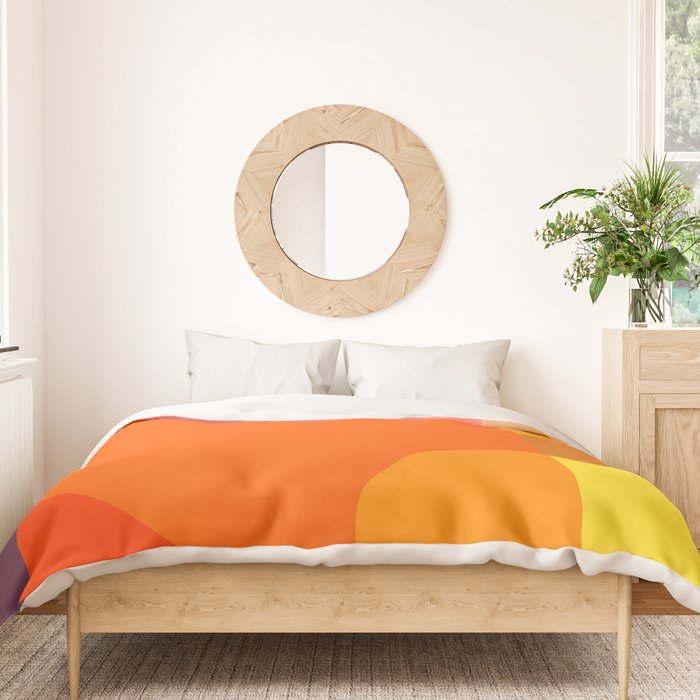 Vibrant Modern Color Block Abstract Rainbow Art Duvet Cover Gallery Image 3