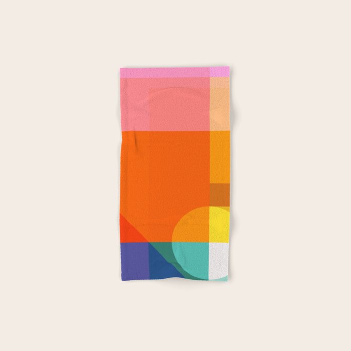 Vibrant Modern Color Block Abstract Rainbow Art Bath Towel Gallery Image 1