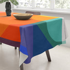 Vibrant Modern Color Block Abstract Rainbow Art Tablecloth Gallery Image 3