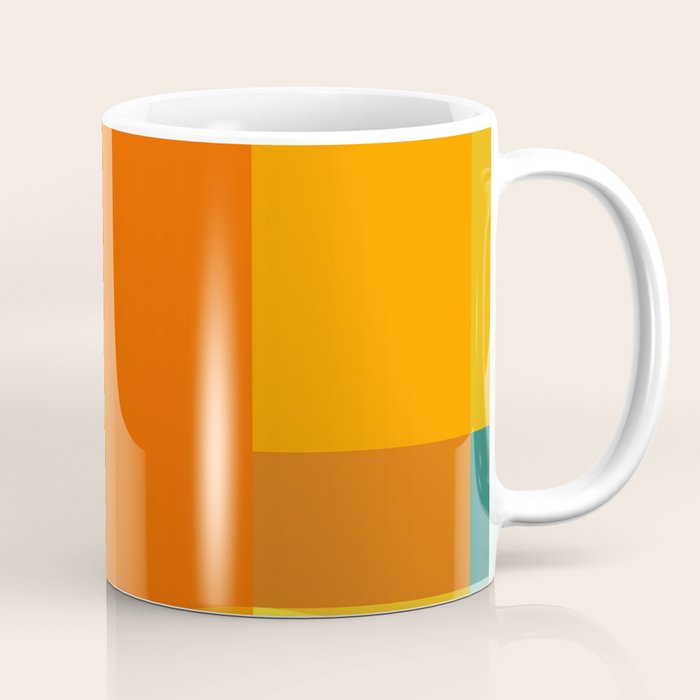 Vibrant Modern Color Block Abstract Rainbow Art Coffee Mug Gallery Image 1