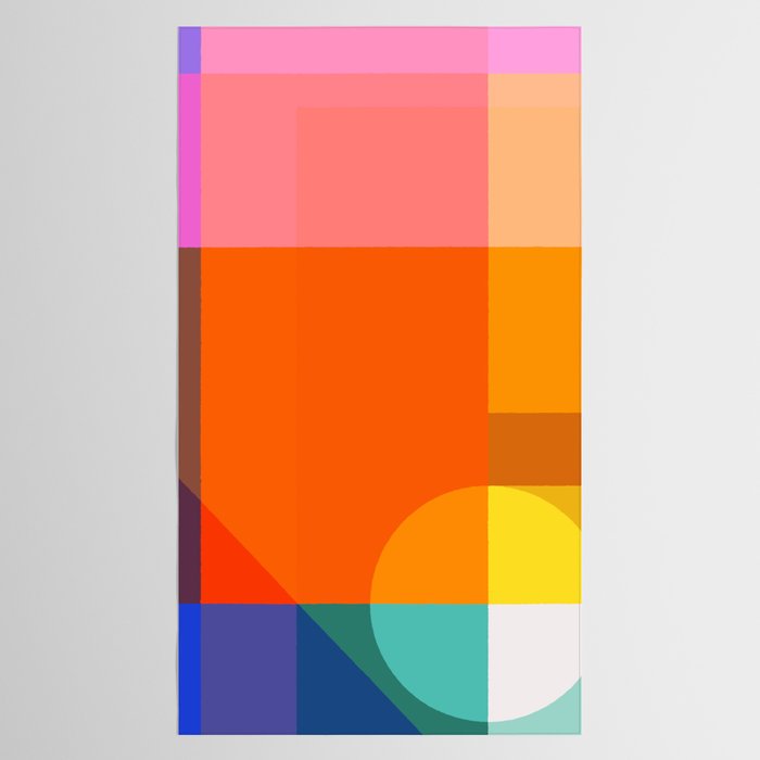 Vibrant Modern Color Block Abstract Rainbow Art Tablecloth Gallery Image 2