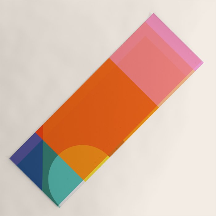Vibrant Modern Color Block Abstract Rainbow Art Yoga Mat